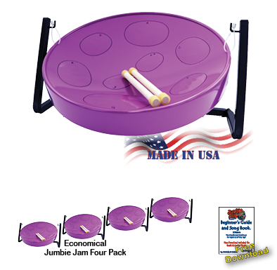 Panyard Jumbie Jam Steel Drum Kit 4-Pack w/ Table Top Stand