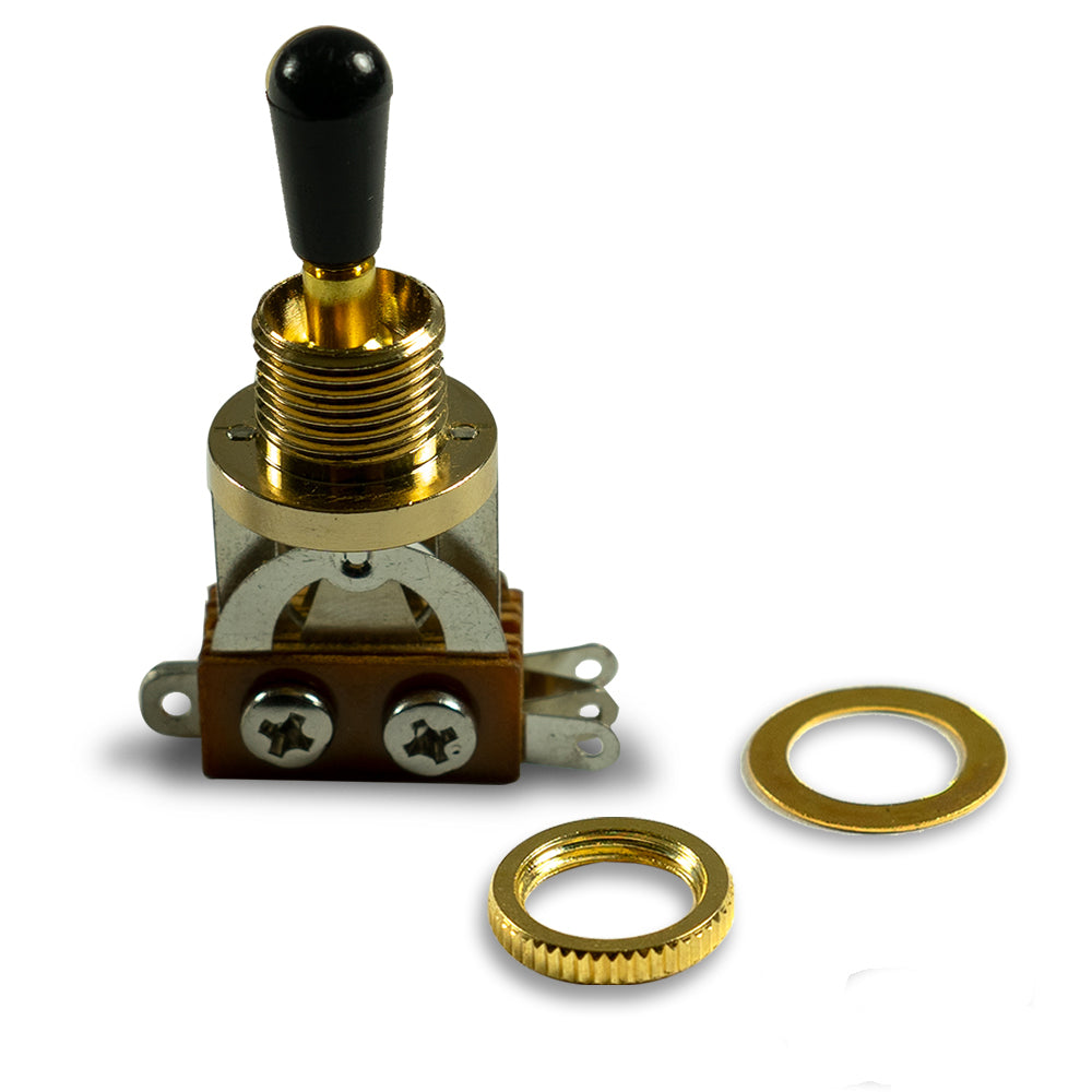 METRIC TOGGLE SWITCH FOR LES PAUL - GOLD, BLACK TIP