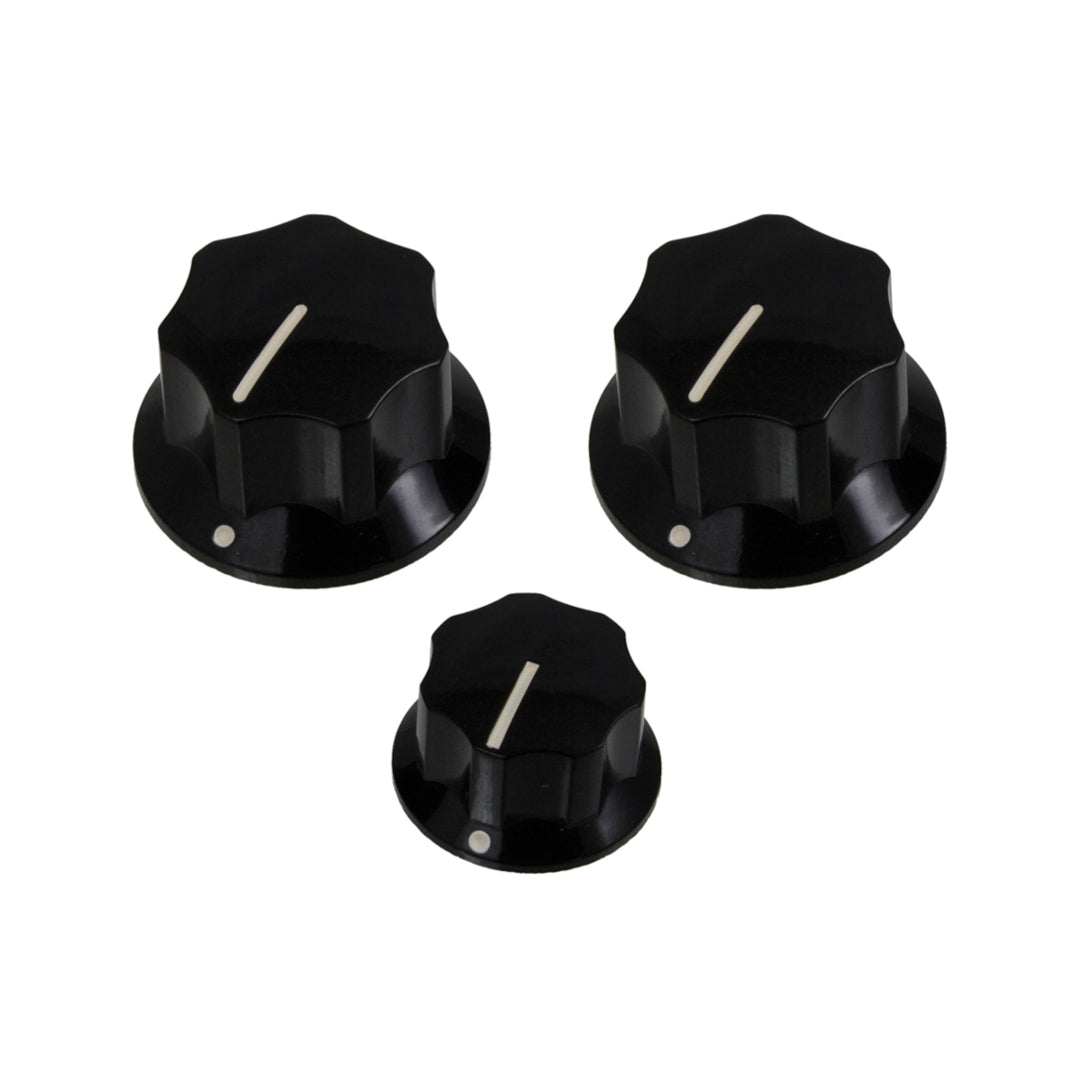 Knob Set for Jazz Bass (3 pcs), Black