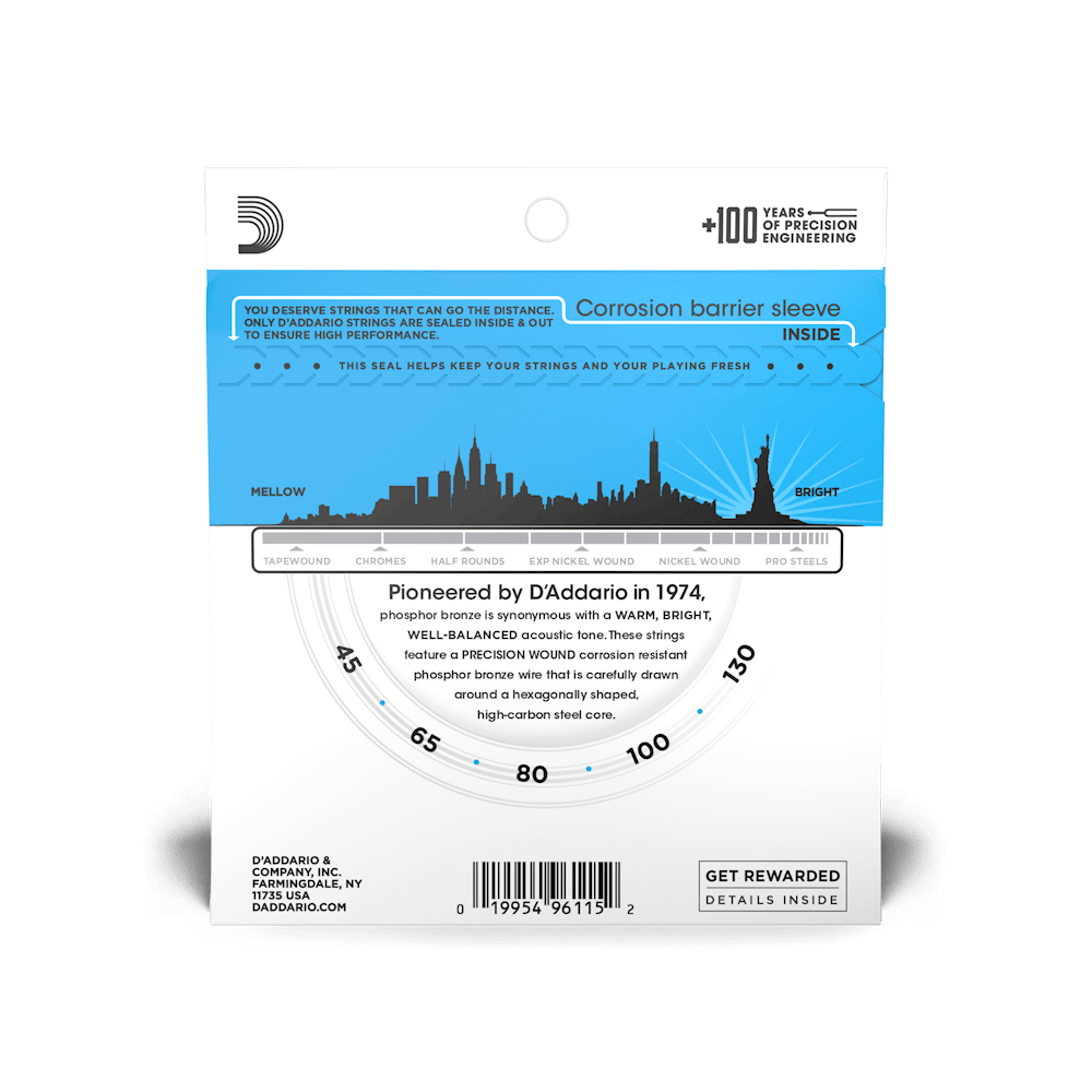 D'Addario Regular Light 5-String 45-130 Long Scale Acoustic Bass Strings