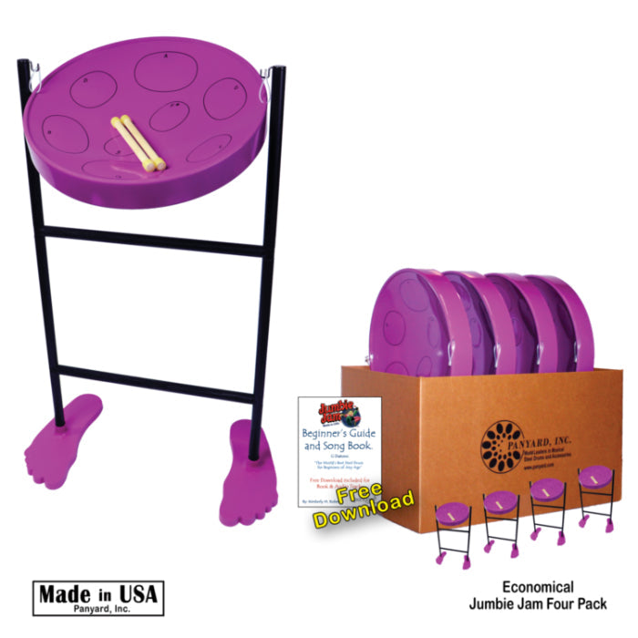Panyard Jumbie Jam Steel Drum Kit 4-Pack w/ Tube Floor Stand