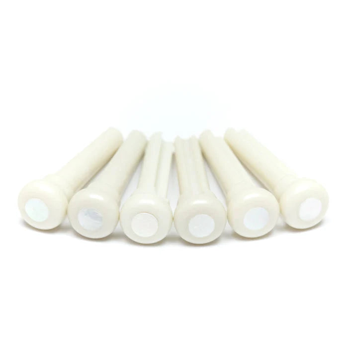 Graph Tech TUSQ Presentation Bridge Pins 4mm White / M.O.P. Dot (6 Pcs)