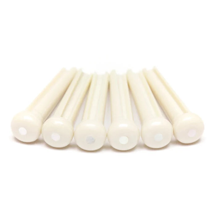 Graph Tech TUSQ Traditional Bridge Pins 2mm White / M.O.P. Dot (6 Pcs)