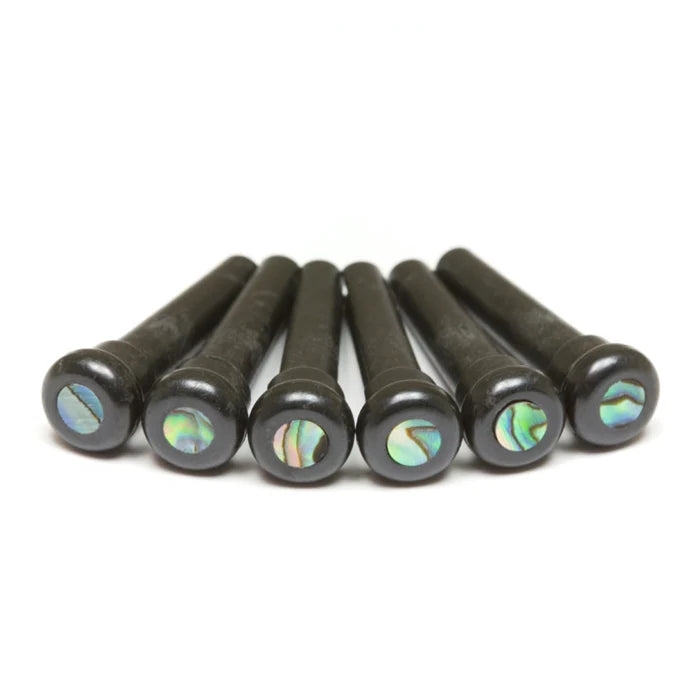 Graph Tech TUSQ Presentation Bridge Pins 4mm Black / Paua Dot (6 Pcs)