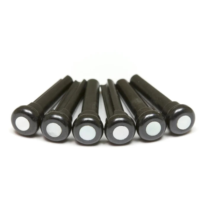 Graph Tech TUSQ Presentation Bridge Pins 4mm Black / M.O.P. Dot (6 Pcs)