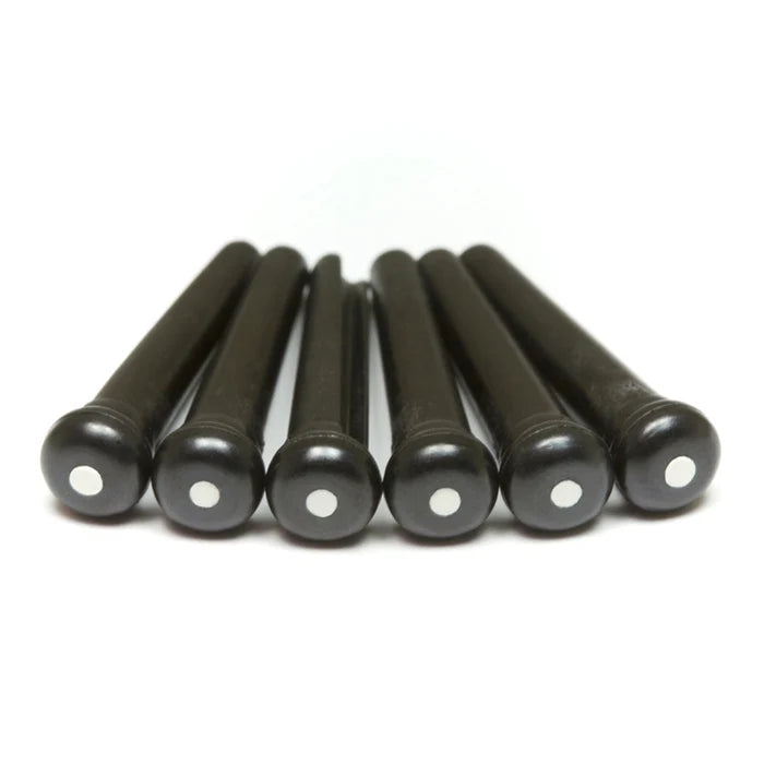 Graph Tech TUSQ Traditional Bridge Pins 2mm Black / White Dot (6 Pcs)