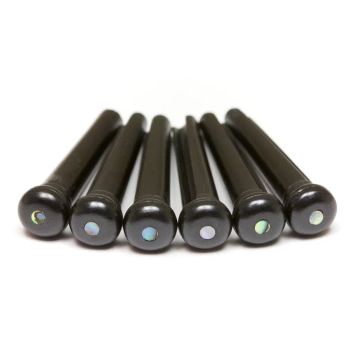 Graph Tech TUSQ Traditonal Bridge Pins 2mm Black / Paua Dot (6 Pcs)