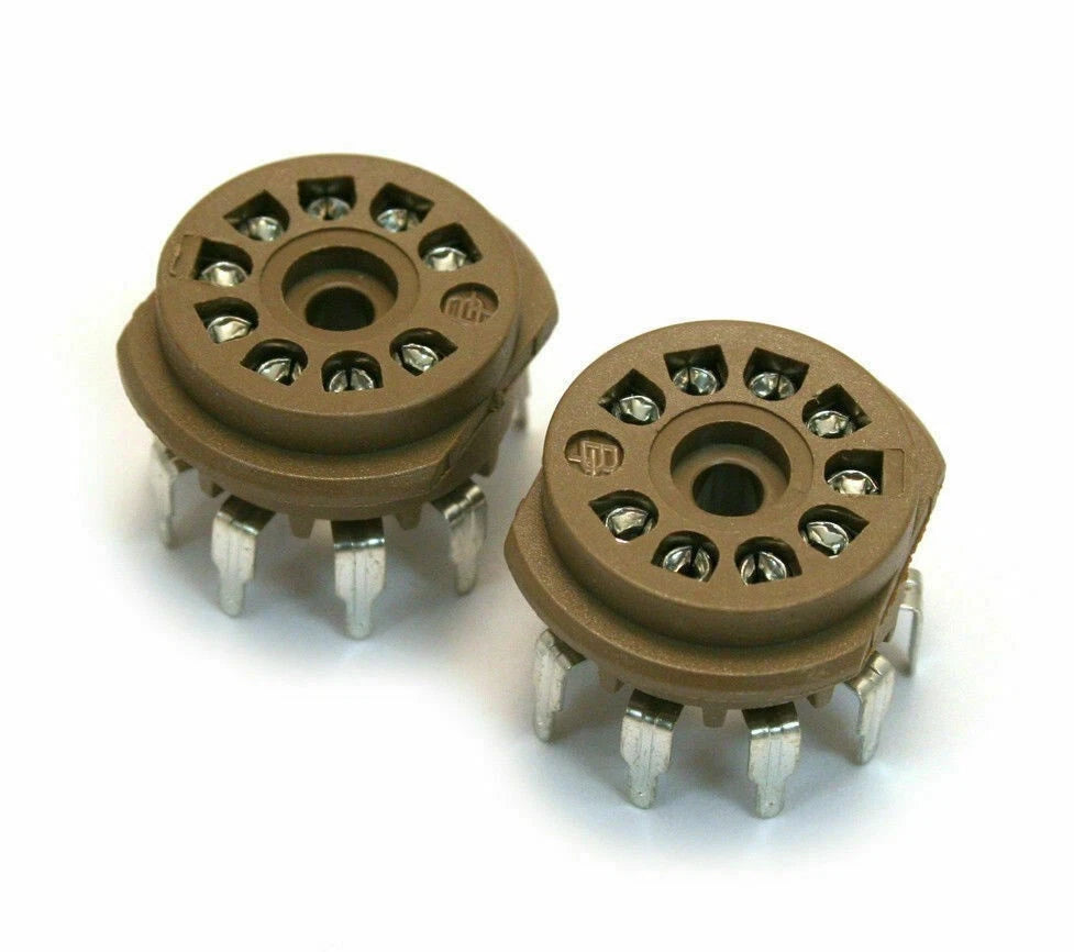 Fender 9-Pin PCB-Mount Amplifier Tube Sockets (2)