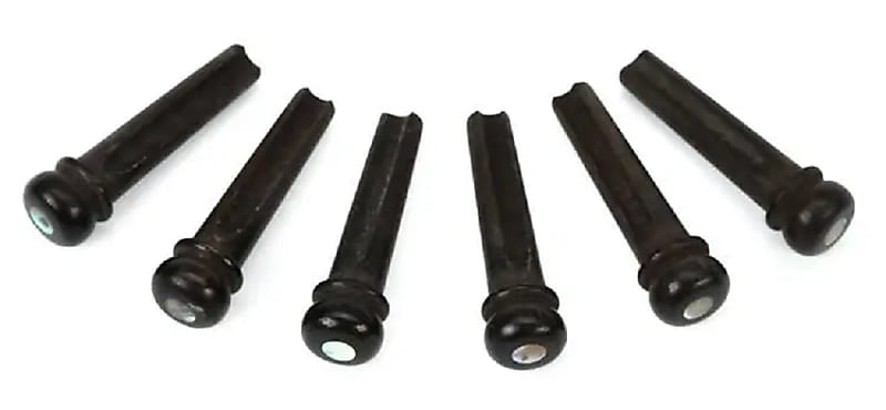 Taylor Bridge Pins (6), Crelicam Ebony w/ Abalone Dots